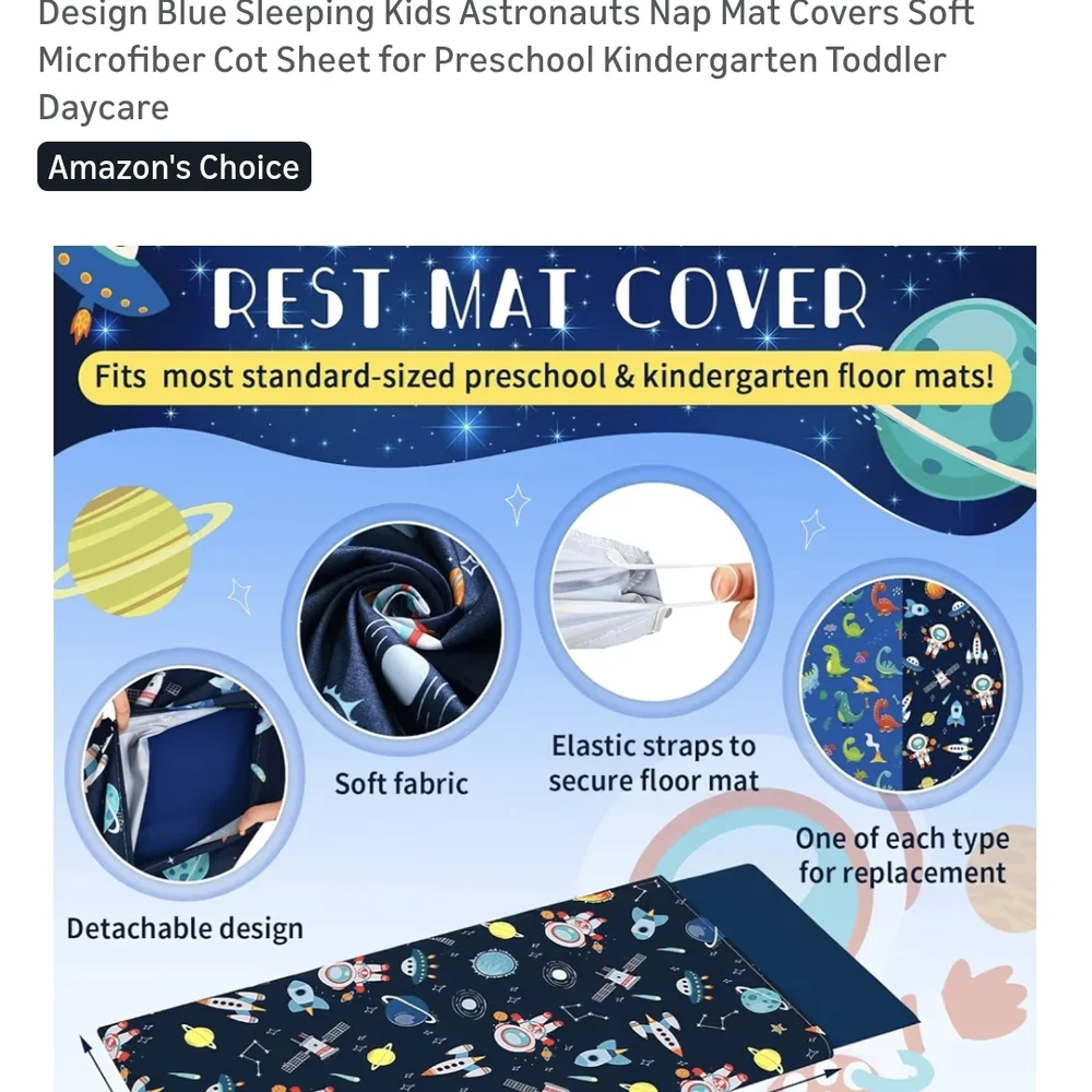 Dinosaur and Space Nap Mat Covers